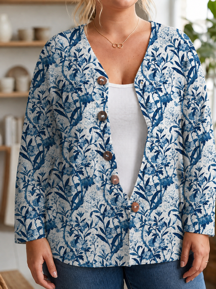 Tiverly | Vintage Floral Button-Front Cardigan