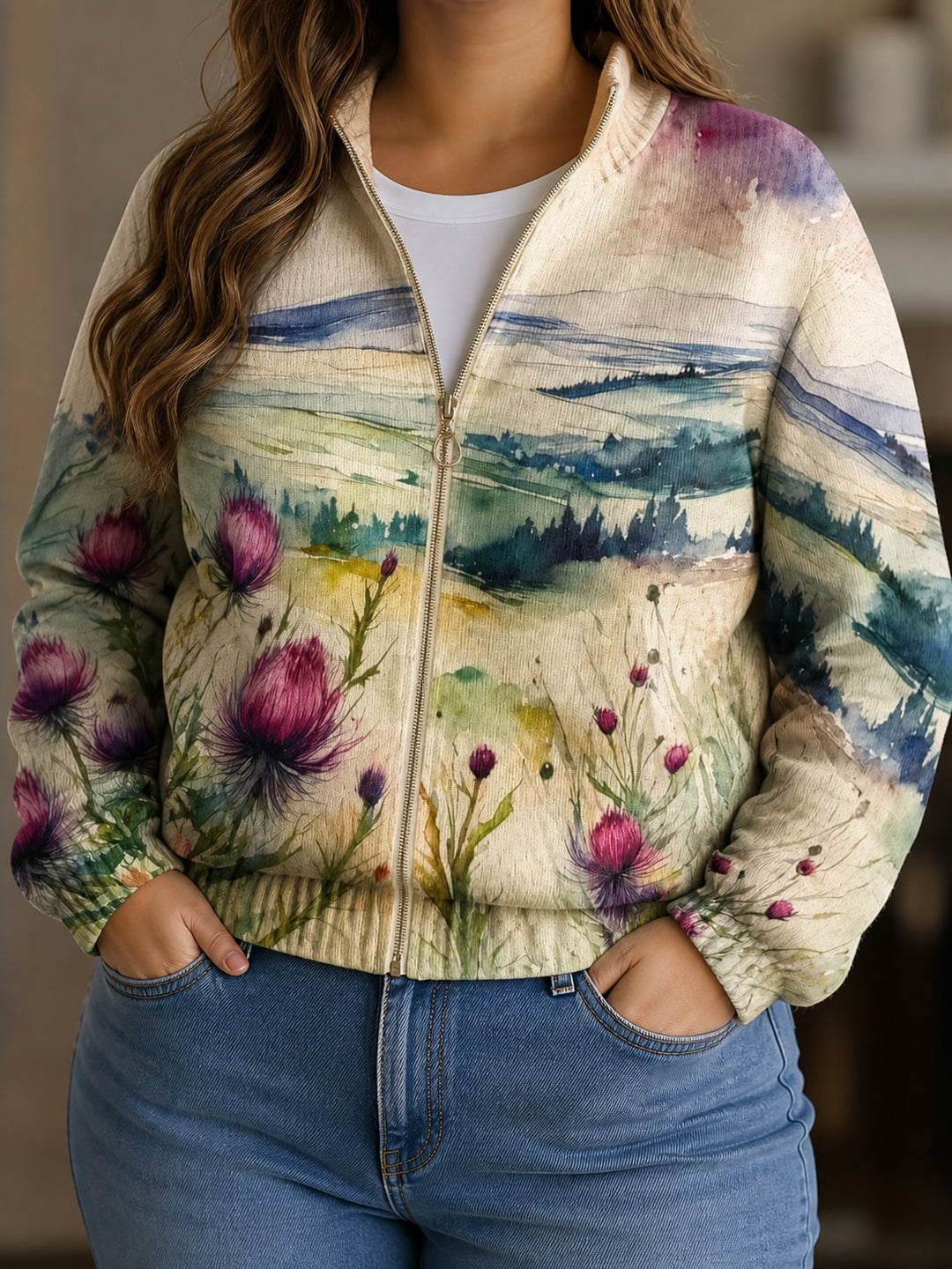 Linda | Artistic Zip Cardigan