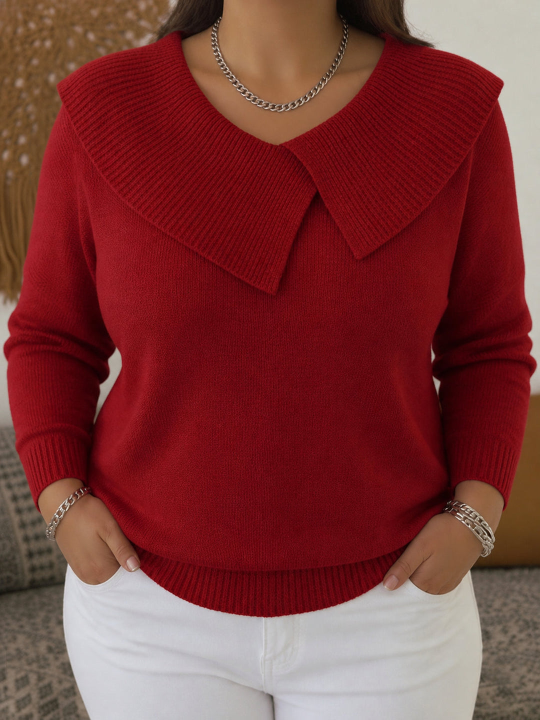 Sunnora | Warm Sweater with Soft Collar