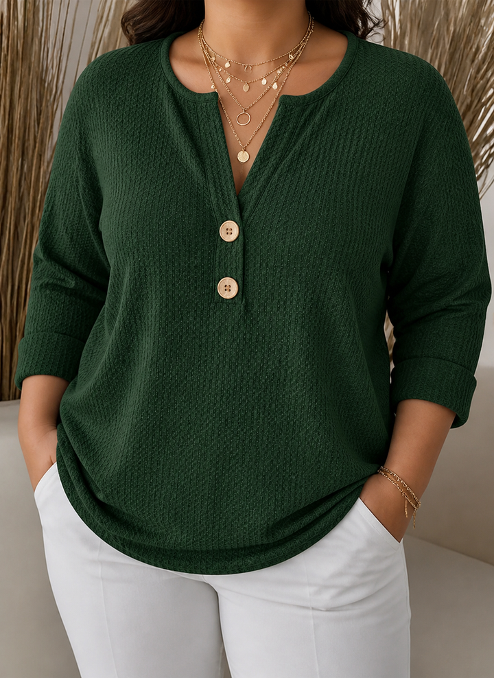Lucinda | Henley Button Top