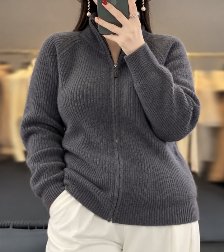 Barbara | Cashmere Zip-Up Cardigan