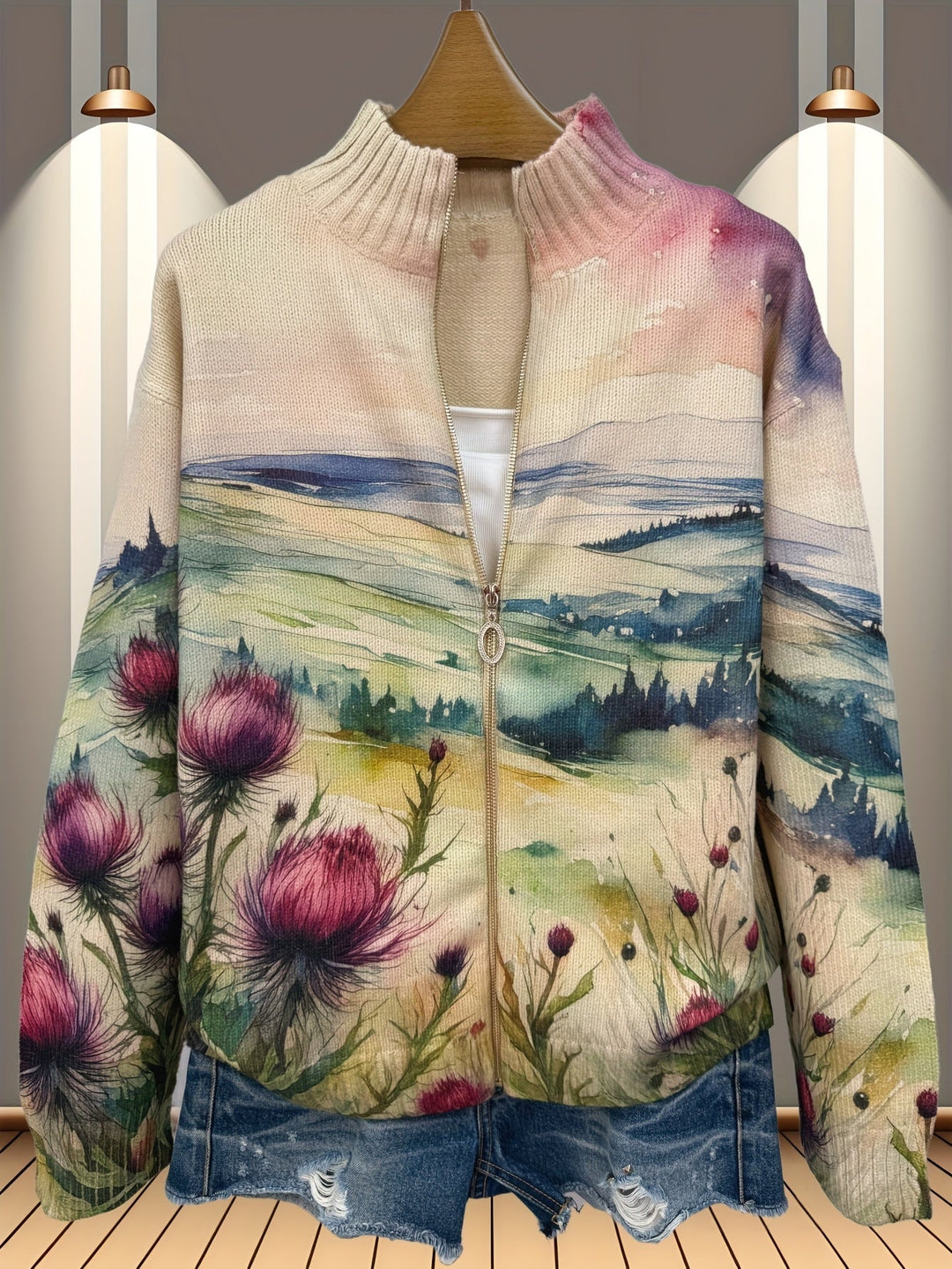 Linda | Artistic Zip Cardigan
