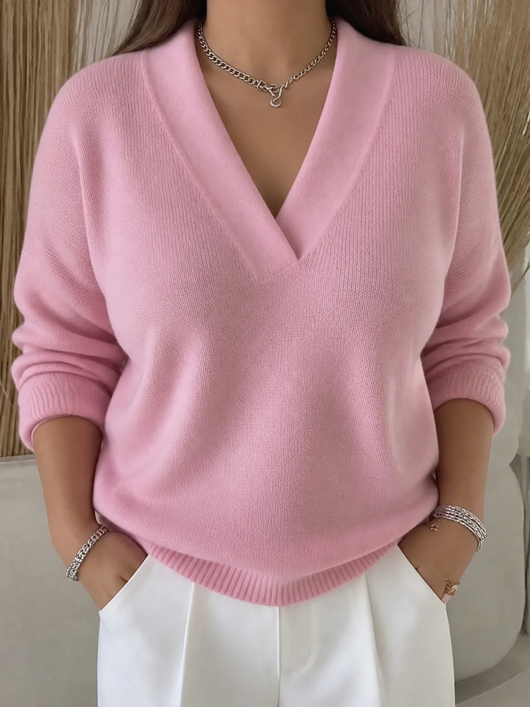Vivelle | Relaxed V-Neck Sweater