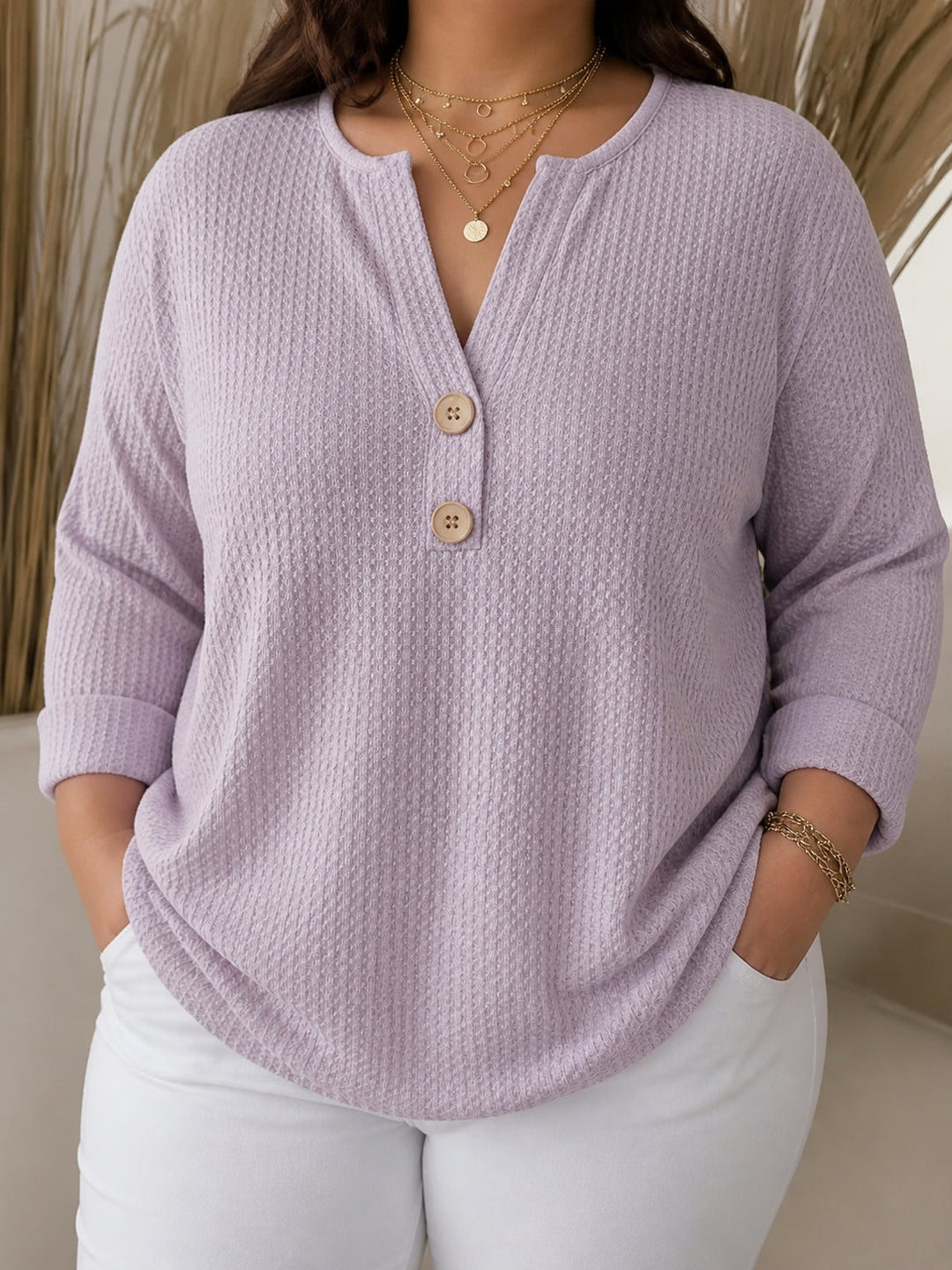 Lucinda | Henley Button Top