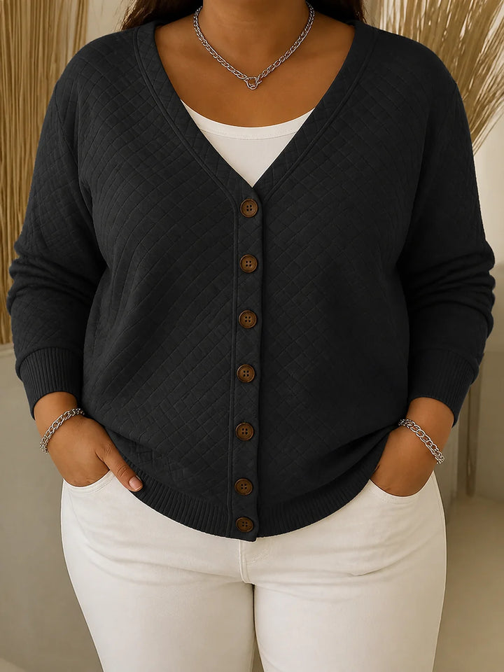 Laverne | Quilted Button-Front Cardigan