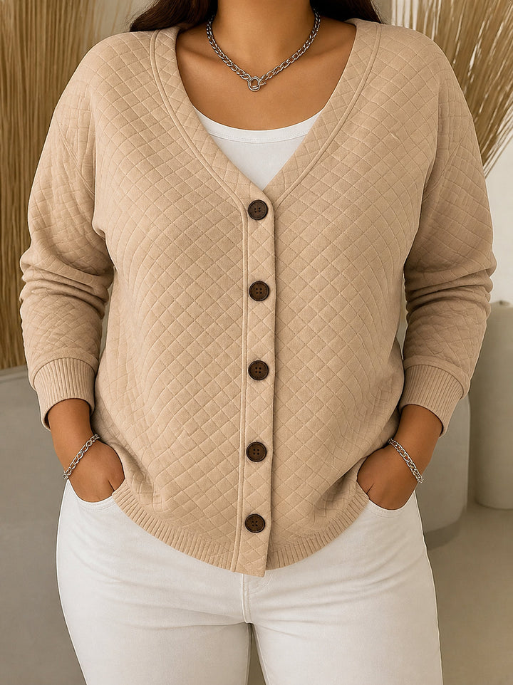 Laverne | Quilted Button-Front Cardigan