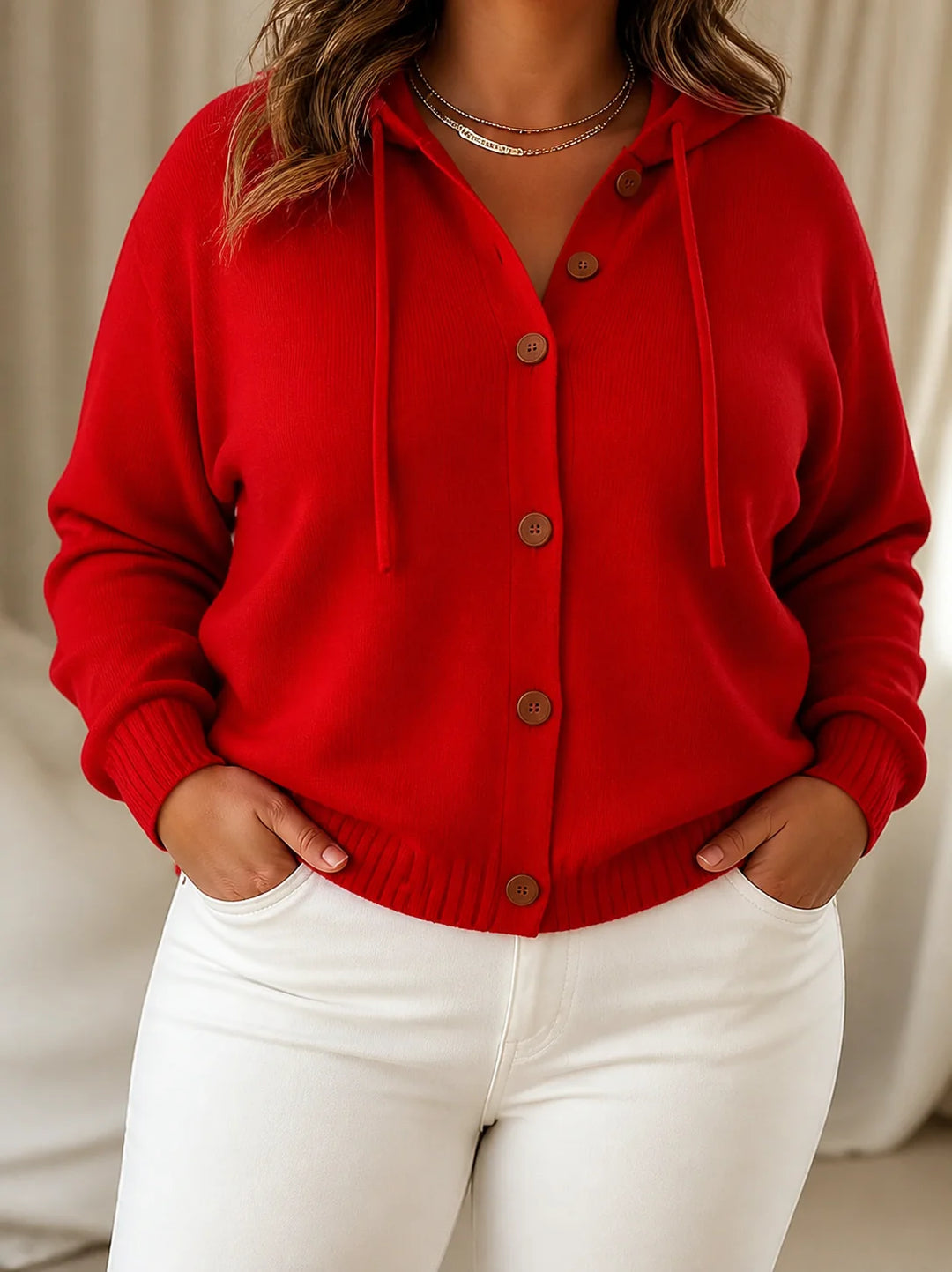 Brenda | Cozy Button Cardigan Hoodie