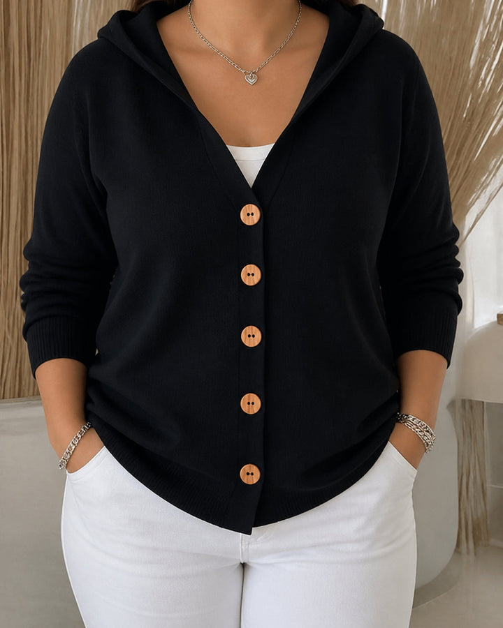 Darienne | Hooded Button-Up Knit Cardigan