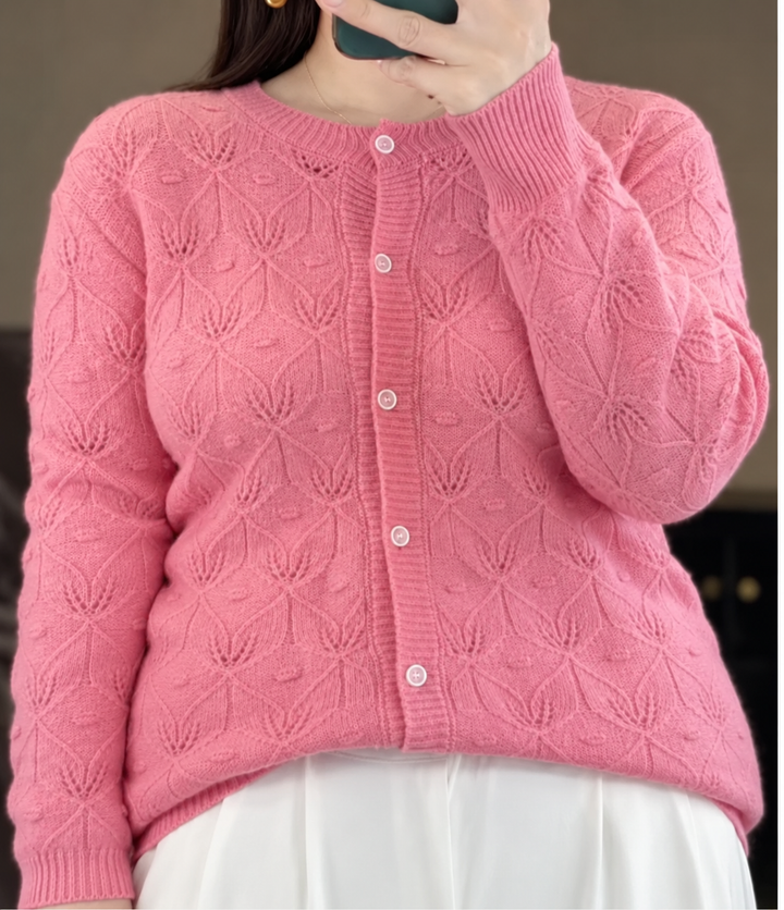 Linda | Textured Cashmere Cardigan