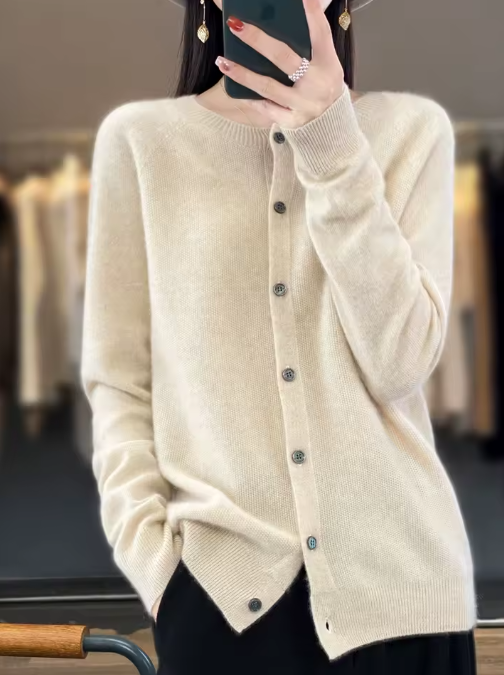 Patricia | Cashmere Button Cardigan