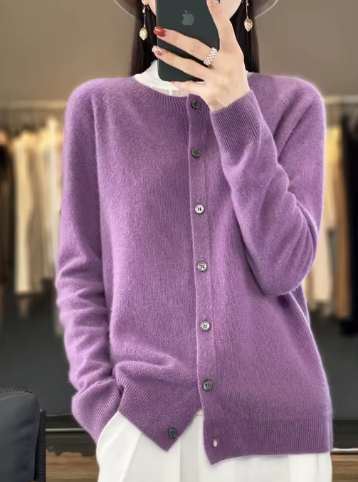 Patricia | Cashmere Button Cardigan