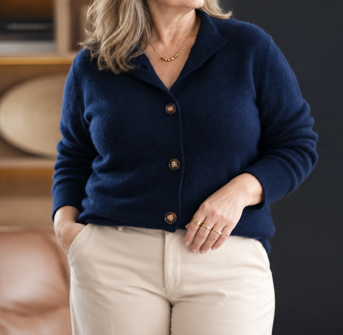 Patricia | Button Front Cashmere Cardigan