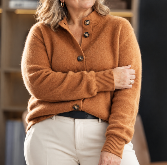 Patricia | Button Front Cashmere Cardigan
