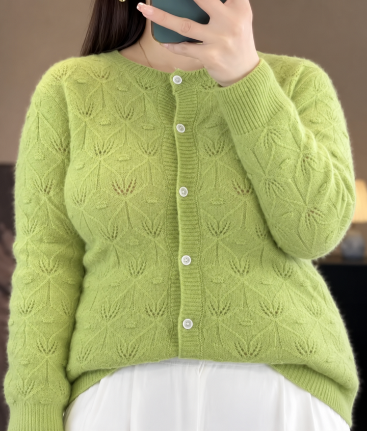 Linda | Textured Cashmere Cardigan