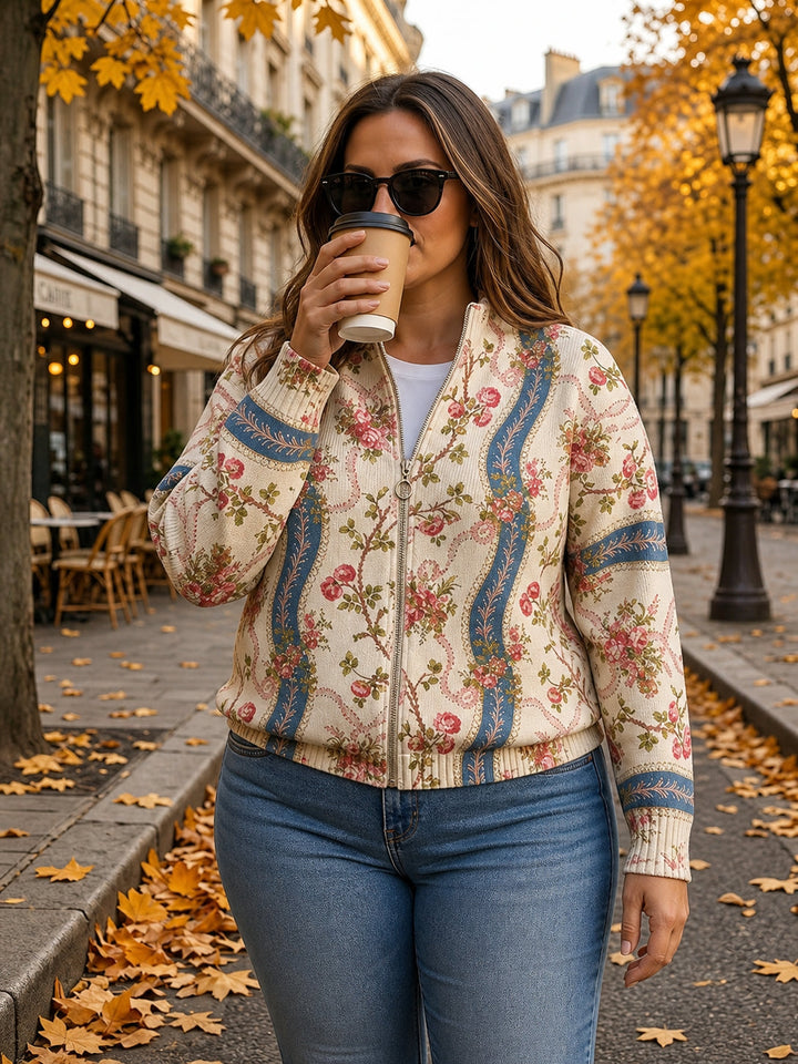 Judith | Paisley Pattern Zip Cardigan