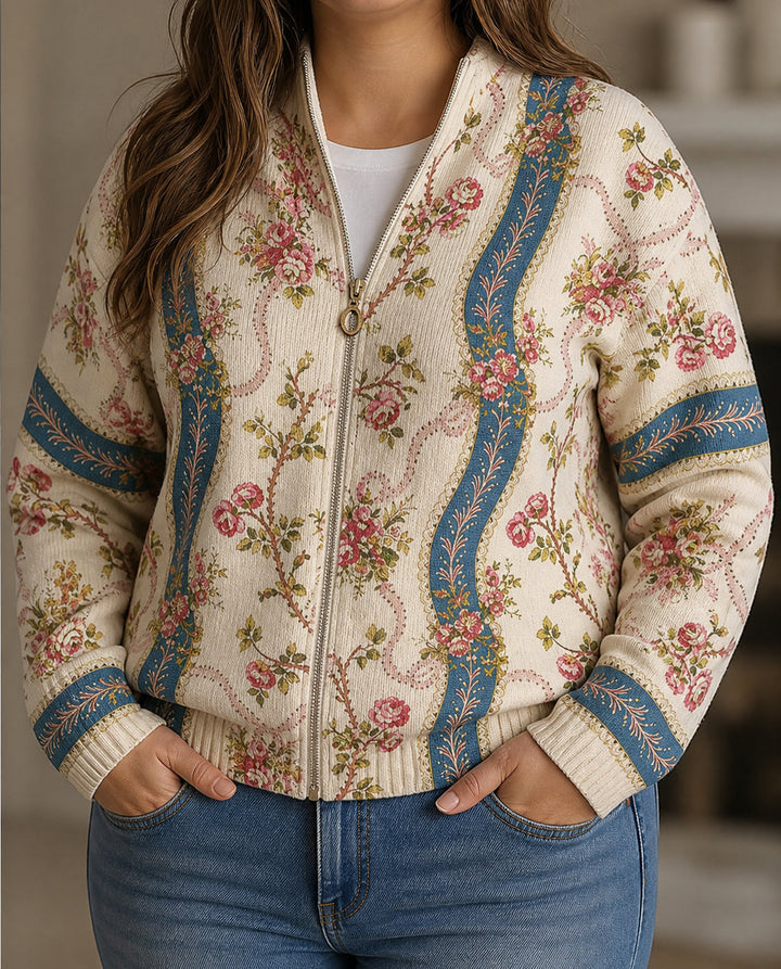 Judith | Paisley Pattern Zip Cardigan