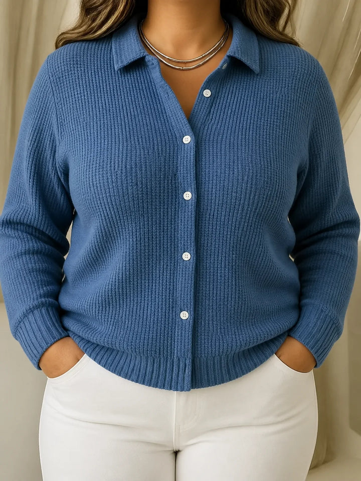 Camille | Textured Knit Button-Up Cardigan