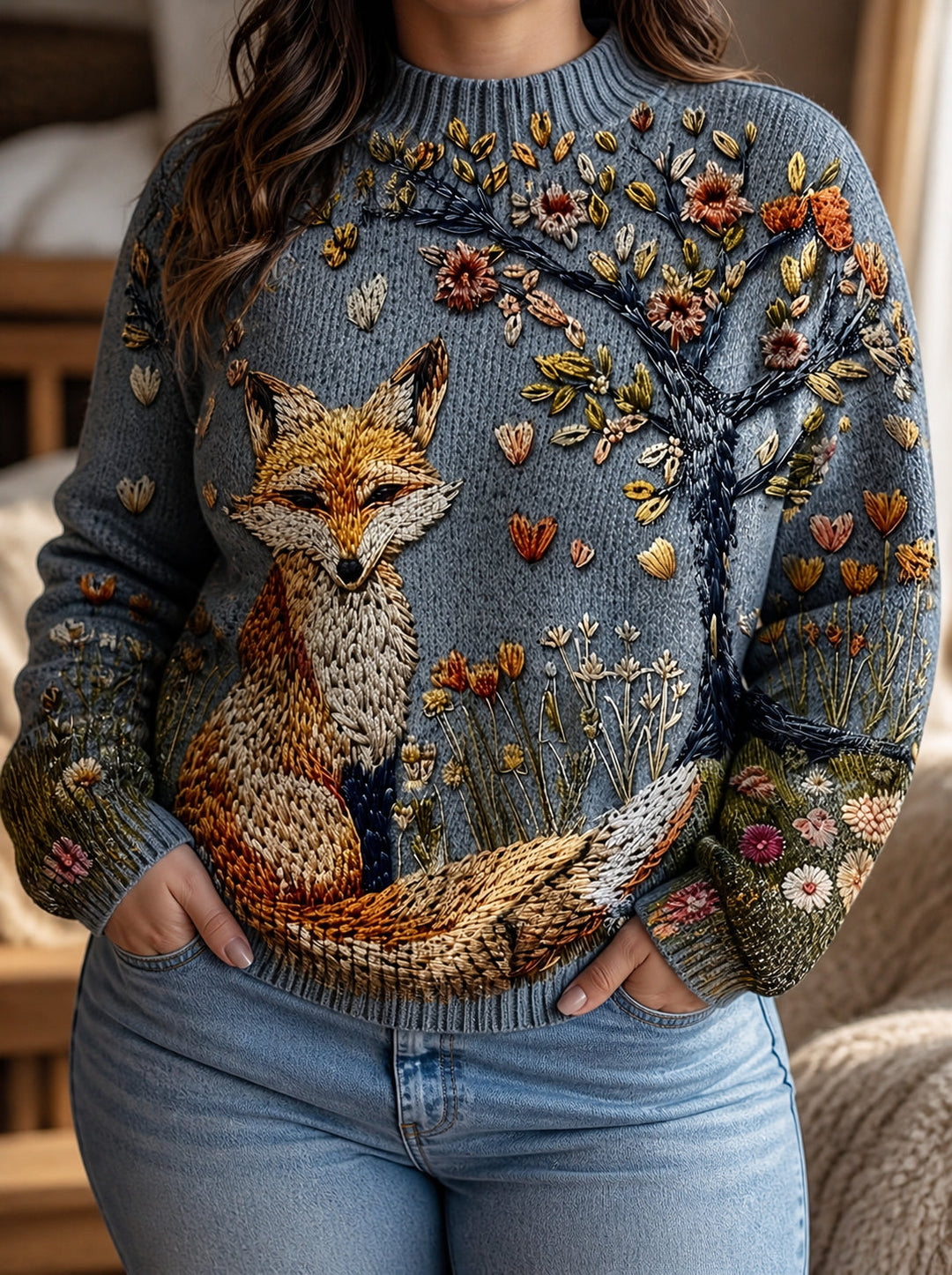 Fennimore | Embroidered Fox Turtleneck