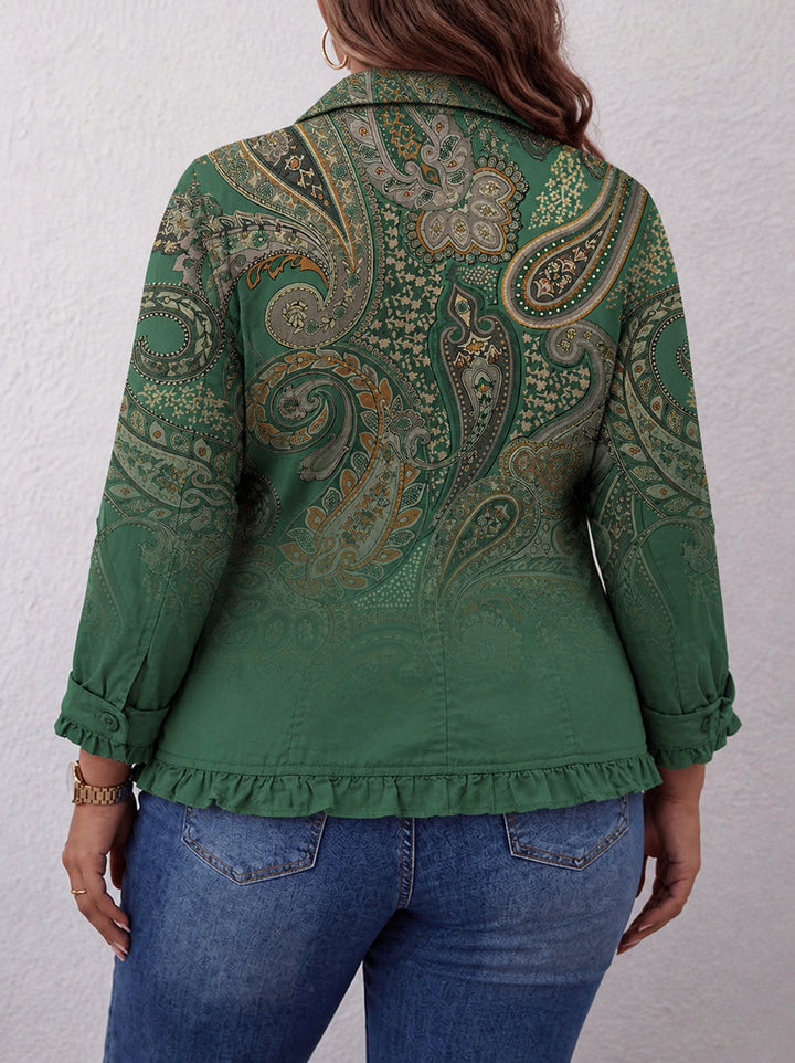 Jemara | Bohemian Paisley Print Ruffled Jacket