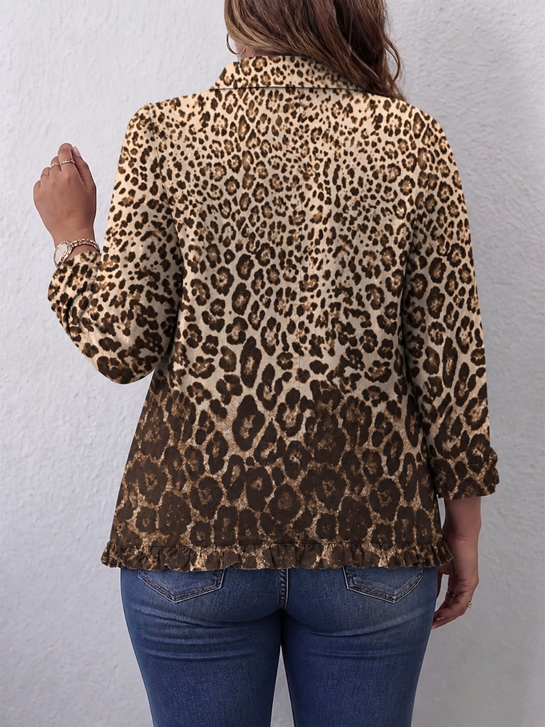 Navara | Leopard Print Ruffled Jacket