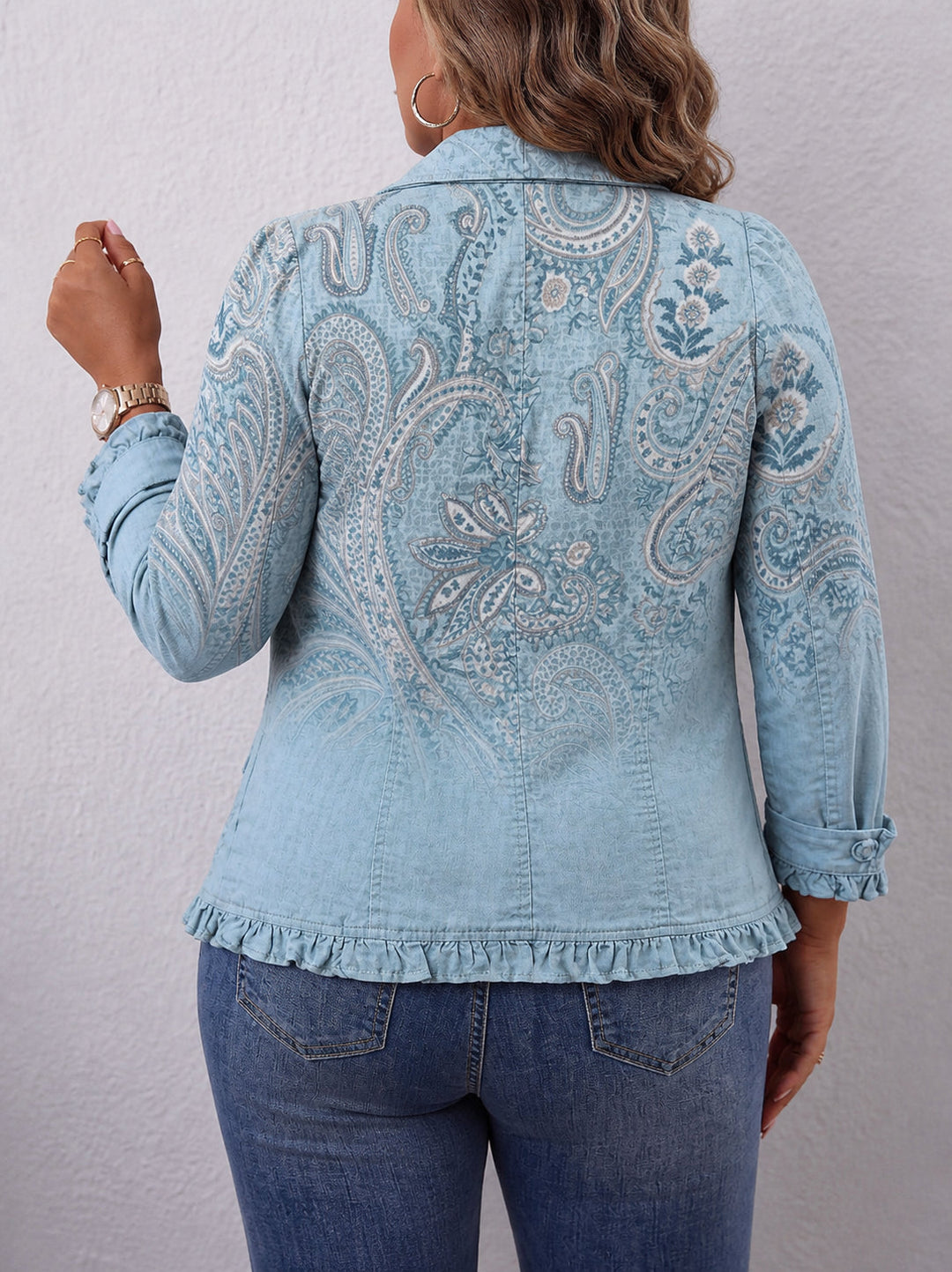 Estrella | Vintage Paisley Print Ruffled Jacket